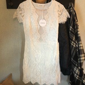 White lace cocktail dress